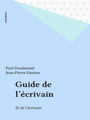 cover image of Guide de l'écrivain